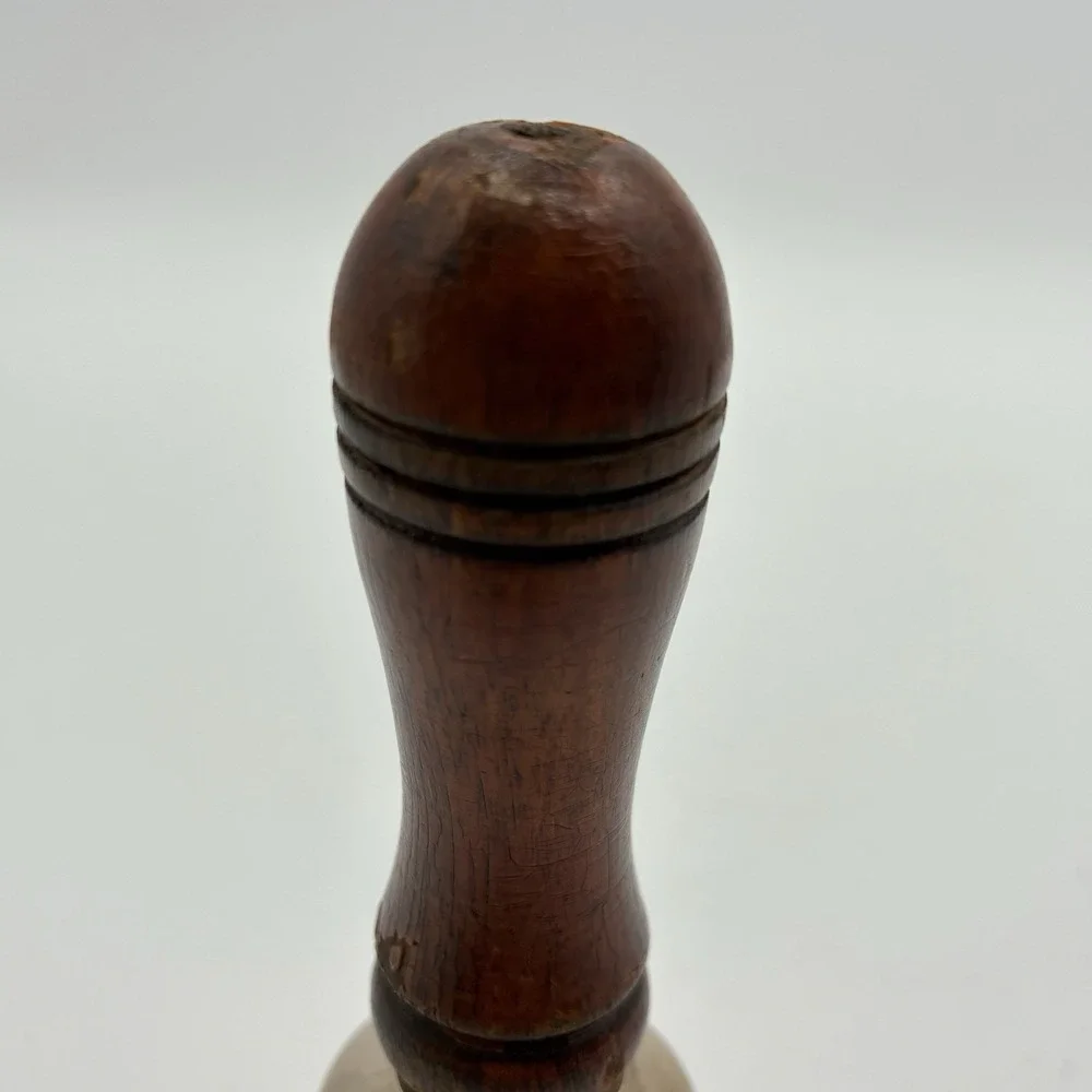 Vintage Brass Bell Wood Handle School Bell